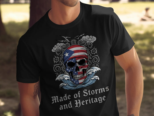 Made of Storms and Heritage Skull Graphic T-Shirt